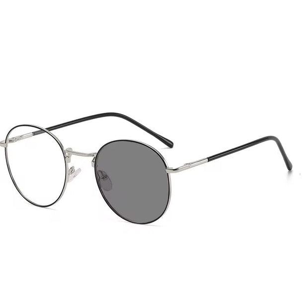 lunettes photochromic-noir argenté rond