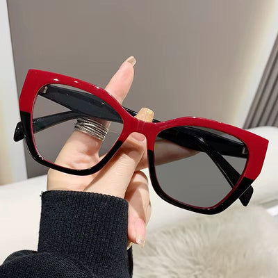 Lunettes Photochromique couleurrouge degradé blanc  modele femme papillon